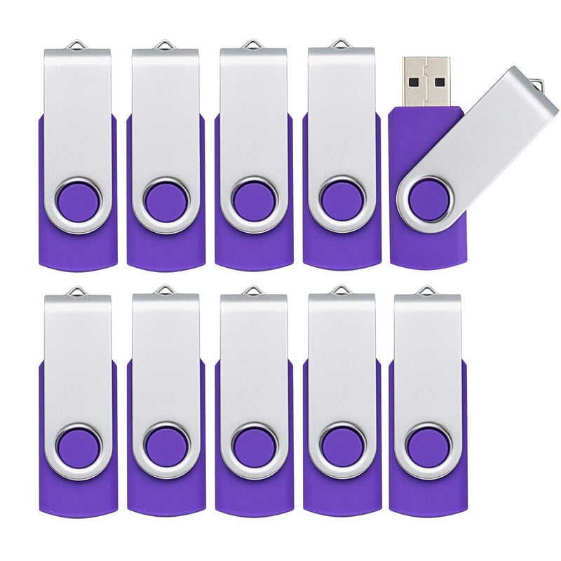 KOOTION 10PCS 4GB USB 2.0 Flash Drive 10 Pack USB Flash Drive Memory Stick Thumb Drive Flash Drives Purple - Image 1